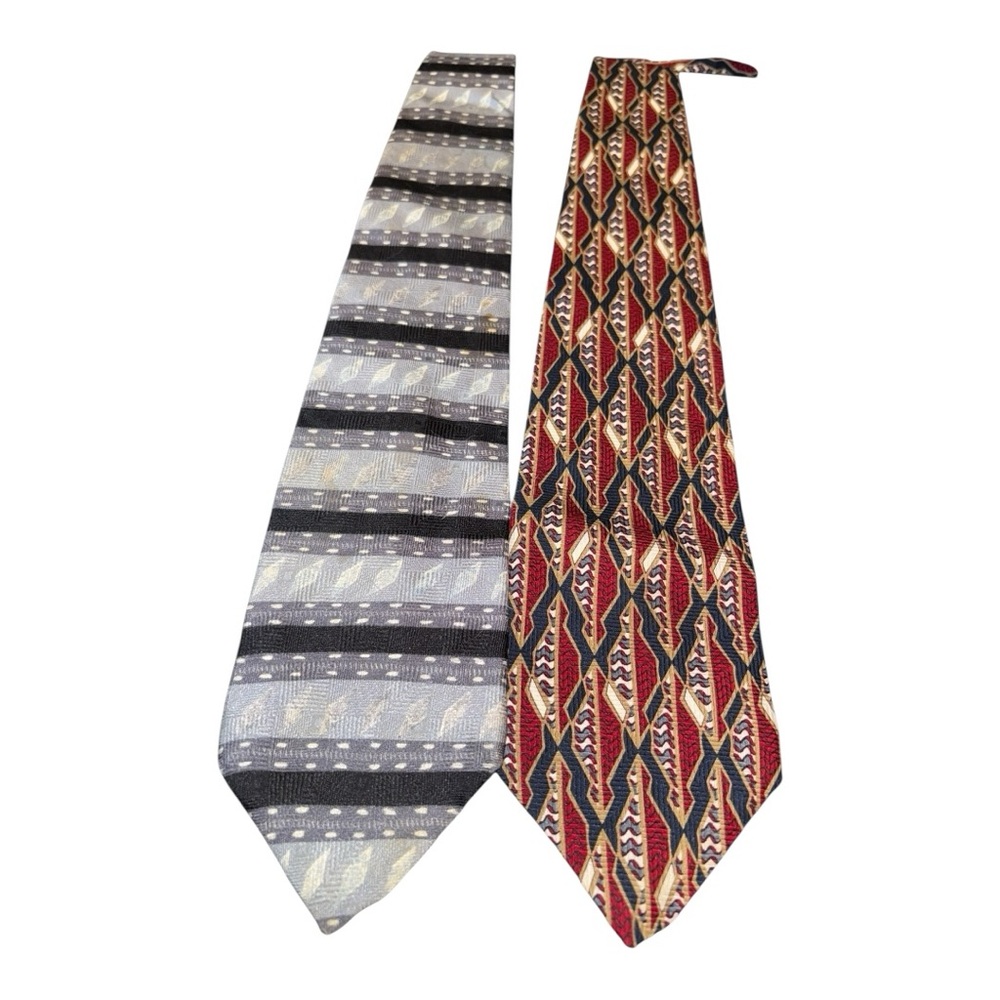 Bravini Vintage 100% Silk Ties Made in USA – Geometric & Abstract Patterns SBT1